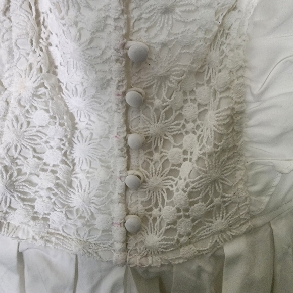 NWT Free People Half Moon Minidress White Lace Button‑Front Size XS - Picture 6 of 7